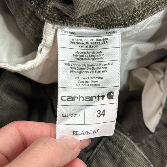 Carhartt 103542 217 Relaxed Fit Green Shorts Size 34 - Picture 7 of 7